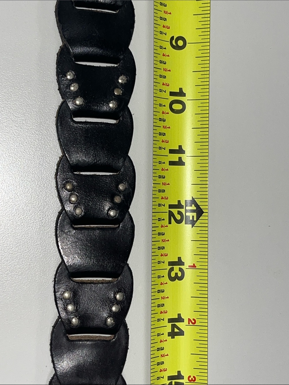 Source Unknown Black interlocking Braid Leather Belt w/Silver Buckle ML - Picture 6 of 15
